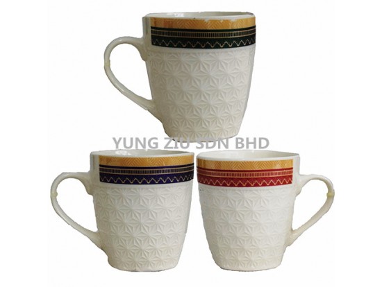 3#EMBOSSED CERAMIC CUP 7.5*8CM 